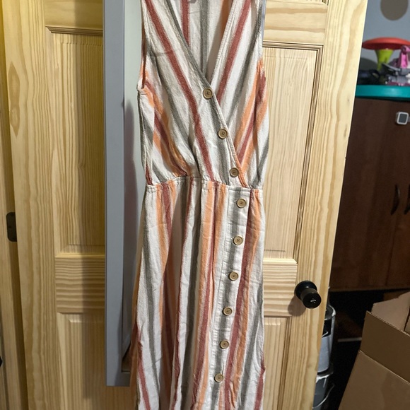 Indigo Rein Dresses & Skirts - Size L Indigo Rein Orange and Cream Striped Midi Dress